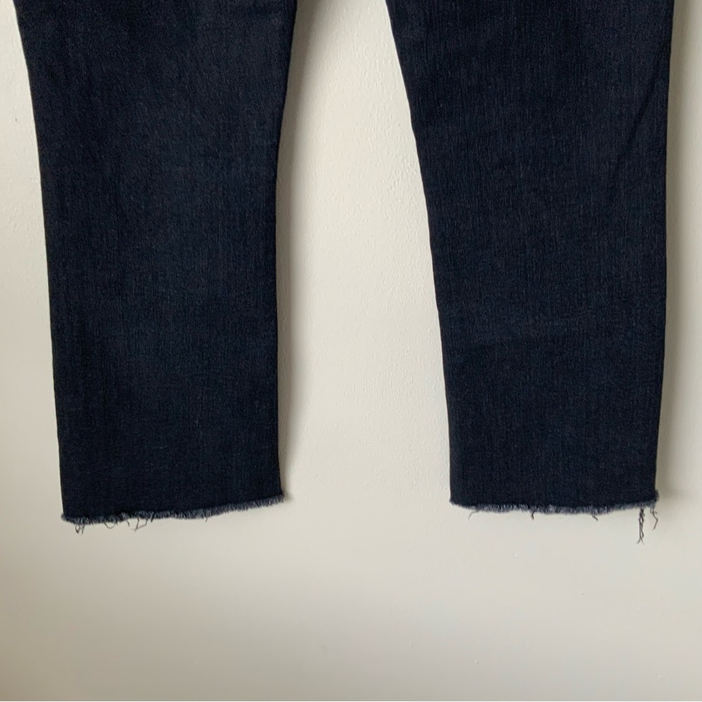 MOTHER Jeans Hustler Ankle Fray Encounters at Night Cropped Black Size 29 - Picture 7 of 15
